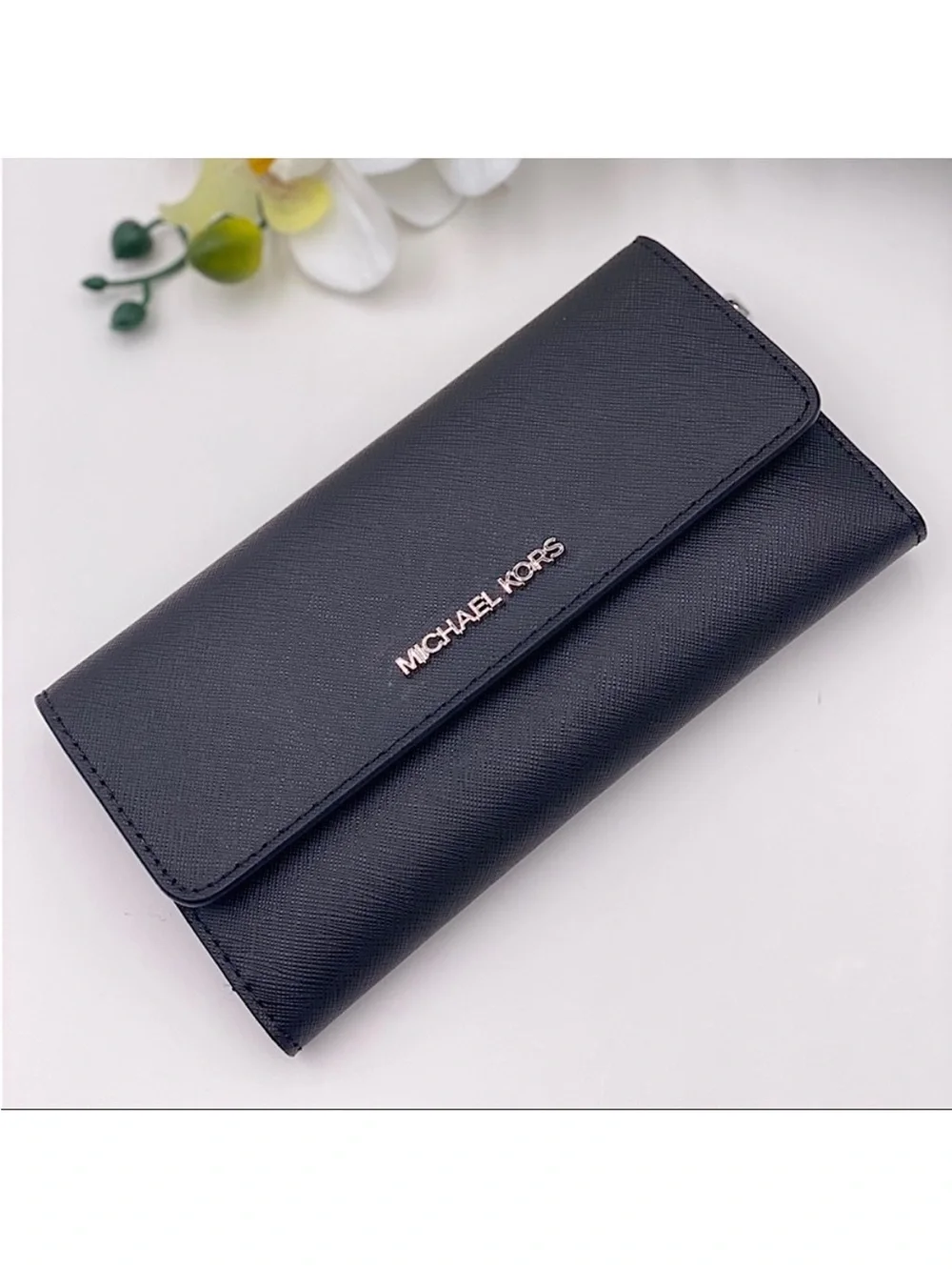 Michael Kors Trifold Wallet Black Silver